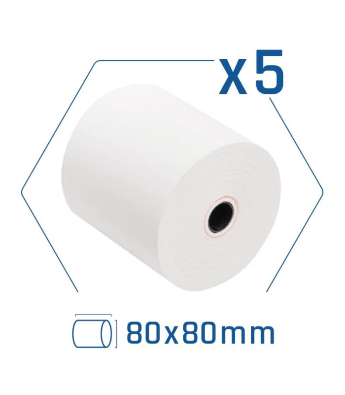 iggual Pack 5 rollos papel térmico sin BPA 80X80mm
