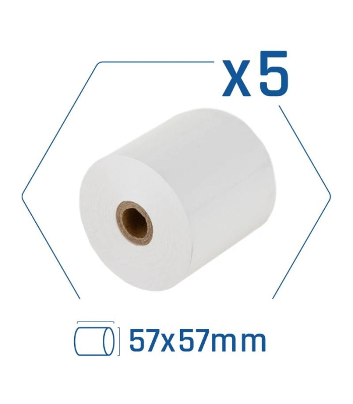 iggual Pack 5 rollos papel térmico sin BPA 57X57mm
