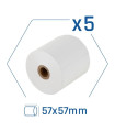 iggual Pack 5 rollos papel térmico sin BPA 57X57mm