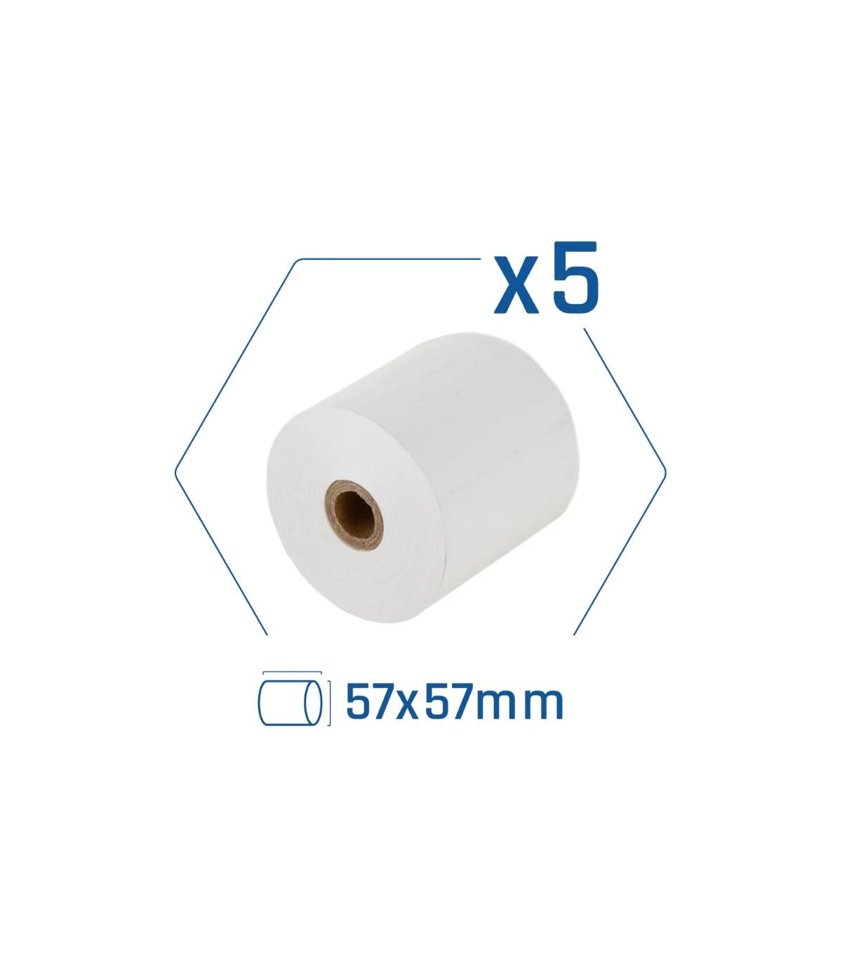 iggual Pack 5 rollos papel térmico sin BPA 57X57mm