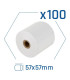 Pack 100 rollos papel térmico sin BPA 57X57mm