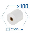 Pack 100 rollos papel térmico sin BPA 57X57mm