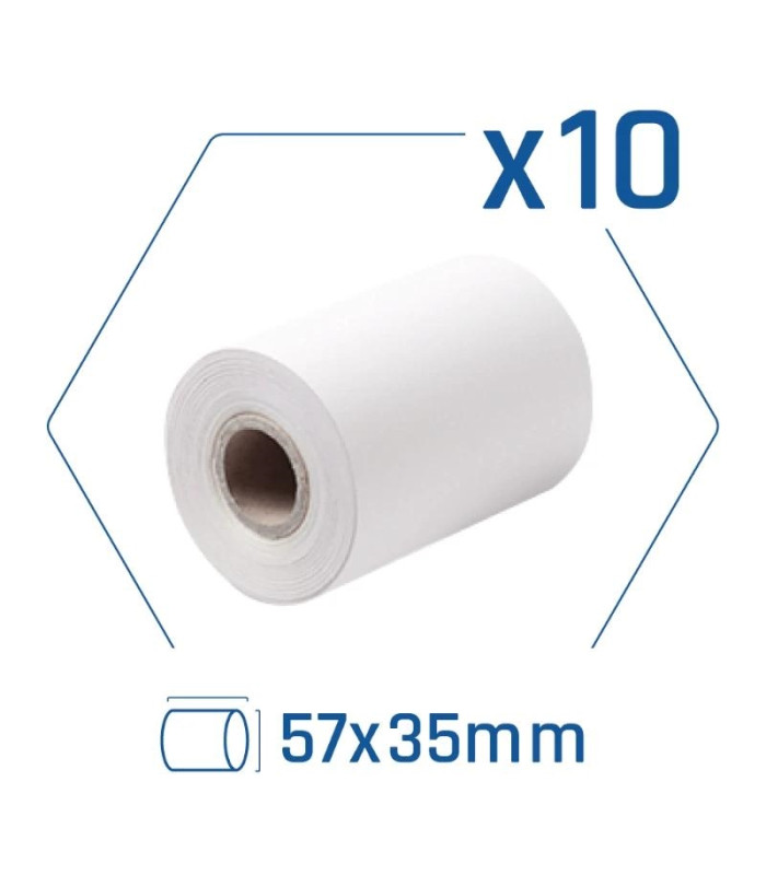 iggual Pack 10 rollos papel térmico datáfono 57x35