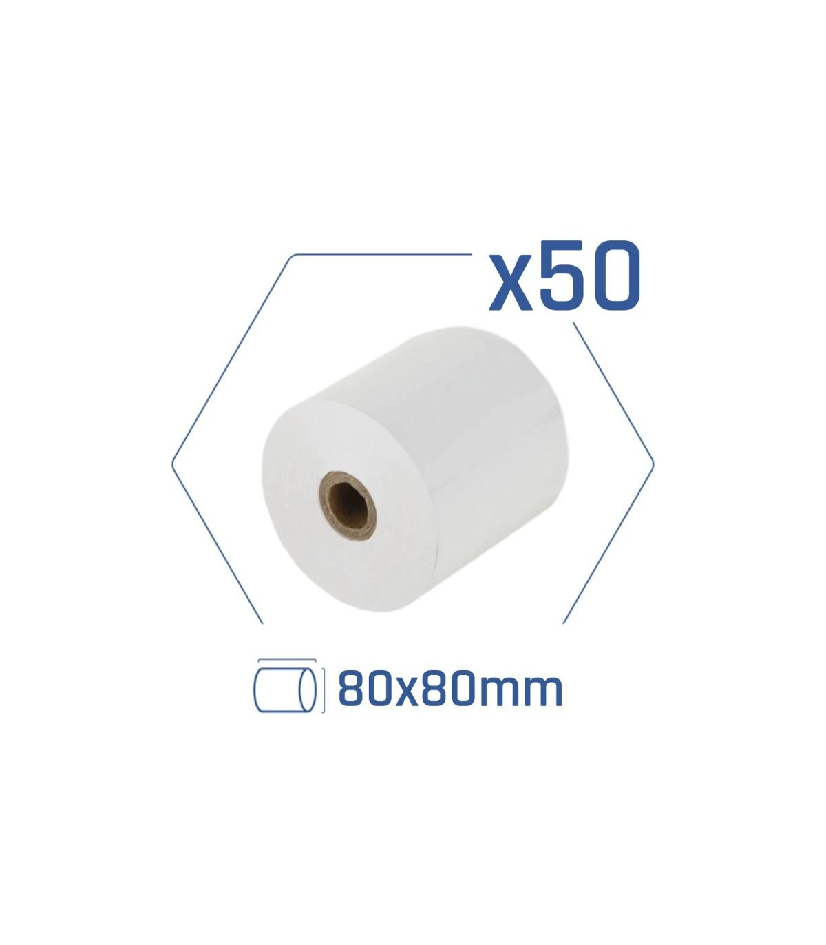 iggual Caja 50 rollos papel térmico sin BPA 80x80