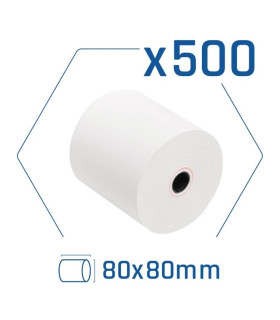 Pack 500 rollos papel térmico sin BPA 80x80mm