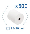 Pack 500 rollos papel térmico sin BPA 80x80mm