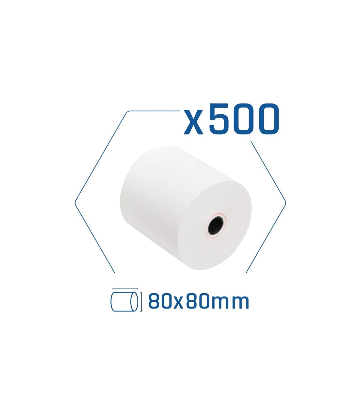 Pack 500 rollos papel térmico sin BPA 80x80mm