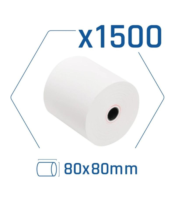 Pack 1500 rollos papel térmico sin BPA 80x80mm