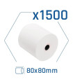 Pack 1500 rollos papel térmico sin BPA 80x80mm