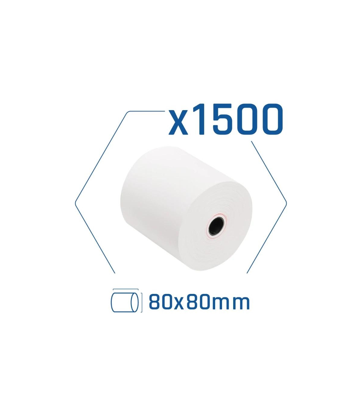 Pack 1500 rollos papel térmico sin BPA 80x80mm