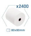 Palet 2400 rollos papel térmico sin BPA 80x80mm