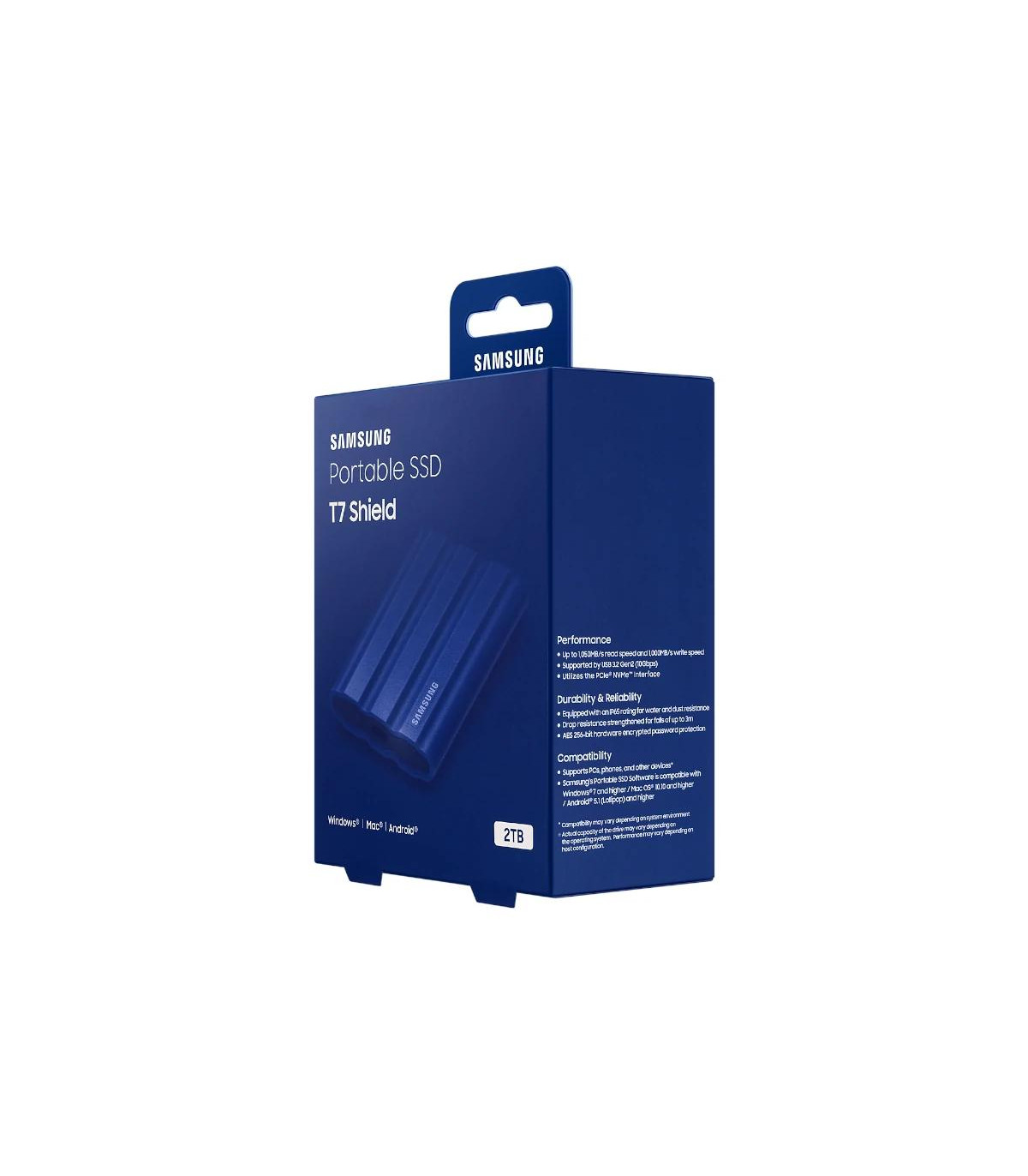 Samsung T7 Shield SSD Externo 2TB NVMe USB3.2 Azul