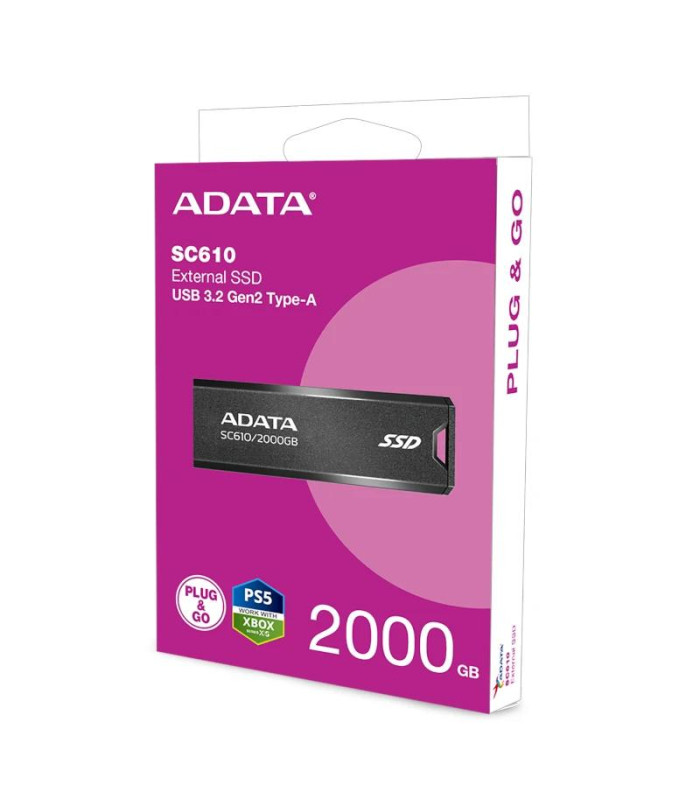 ADATA SC610 SSD Externo 2TB USB 3.2 Gen2 Negro