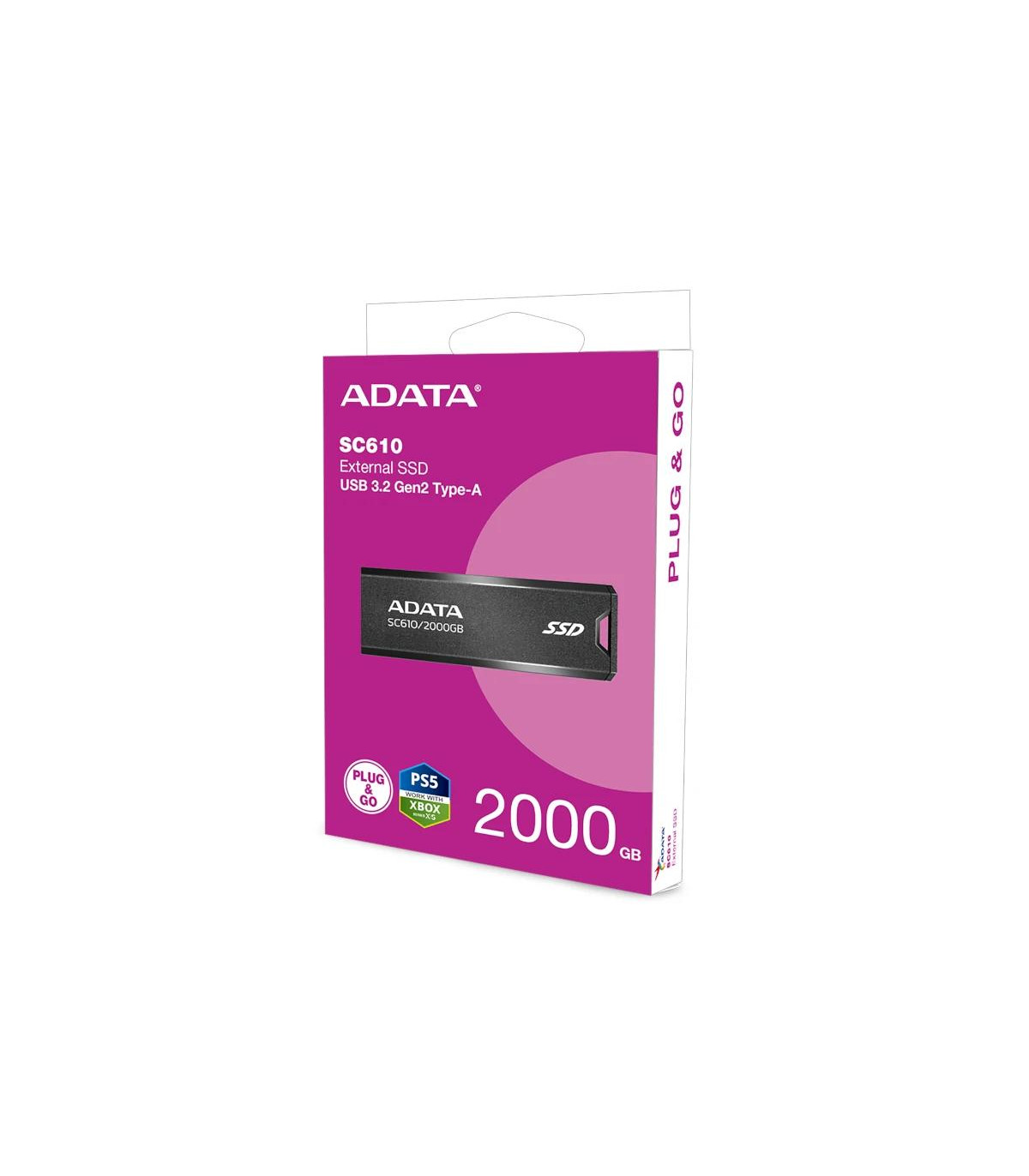 ADATA SC610 SSD Externo 2TB USB 3.2 Gen2 Negro