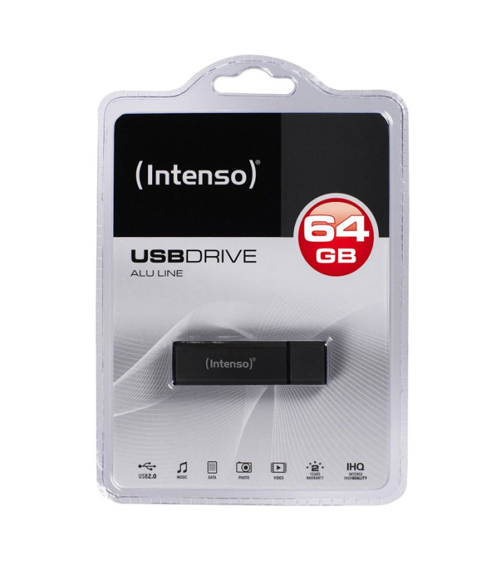 Intenso 3521491 Lápiz USB 2.0 Alu 64GB Antracita