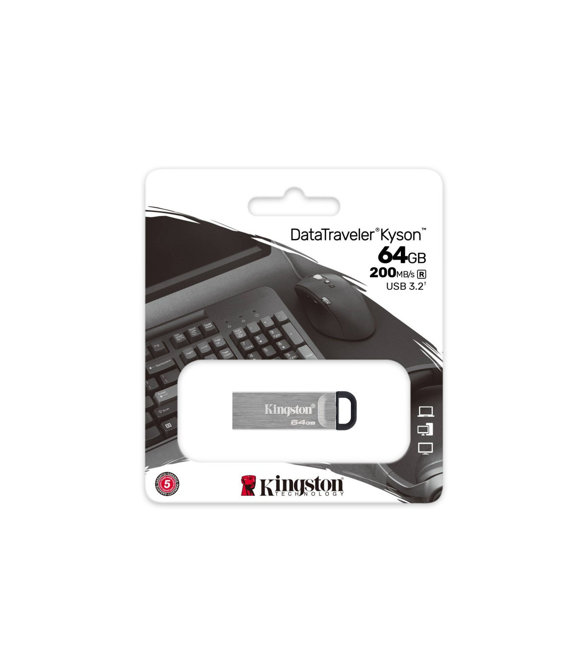 Kingston DataTraveler DTKN 64GB USB 3.2 Gen1 Plata