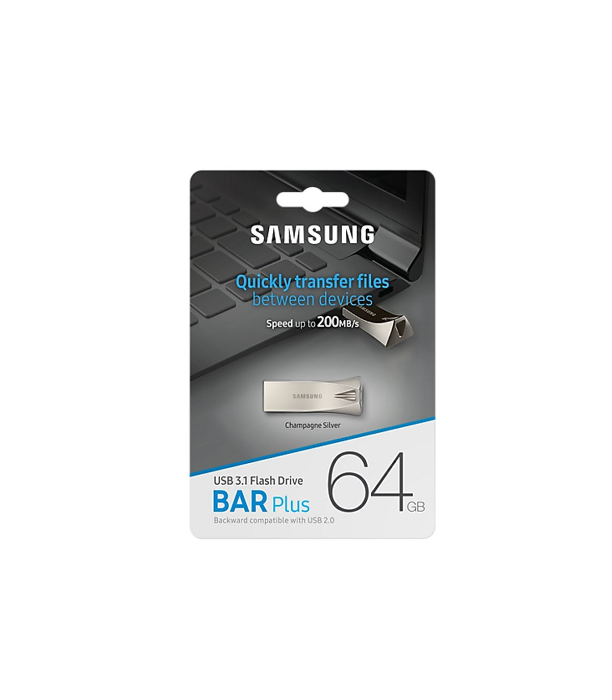 Samsung Bar Plus 64GB USB 3.1 Champaign Silver