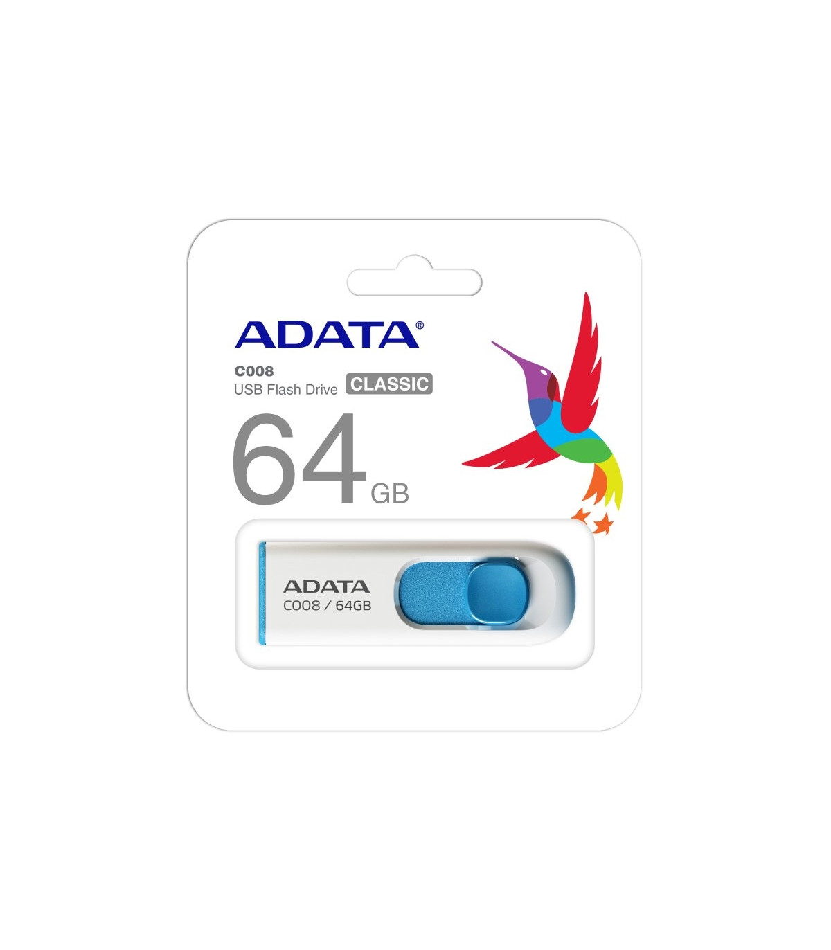 ADATA Lapiz Usb C008 64GB USB 2.0 Blanco/Azul