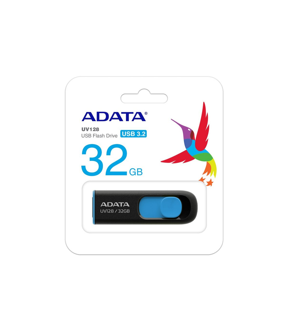 ADATA Lapiz Usb UV128 32GB USB 3.2 Negro/Azul
