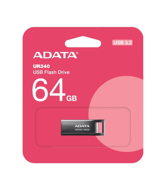 ADATA Lapiz USB UR340 64GB USB 3.2 Metal Black