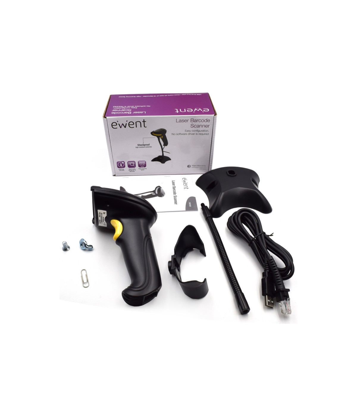 Ewent Lector código de barras EW3400 1D Láser Usb