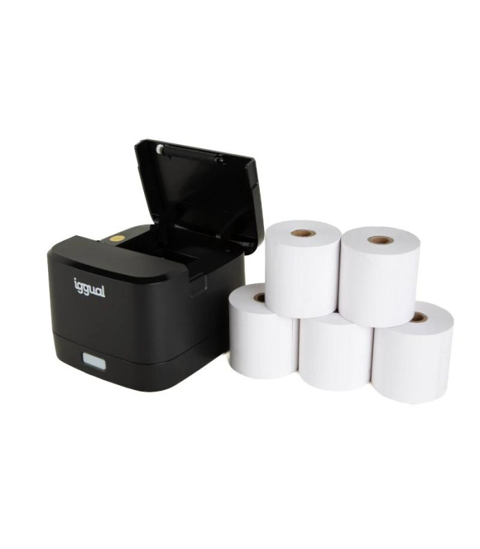 iggual Kit impresora térmica TP EASY 58 + 5 rollos