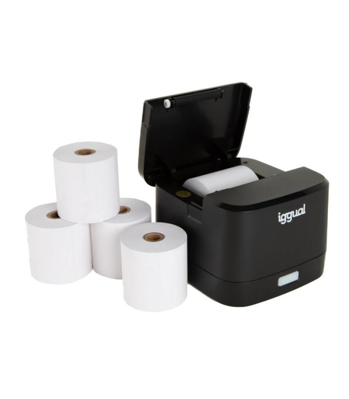 iggual Kit impresora térmica TP EASY 58 + 5 rollos