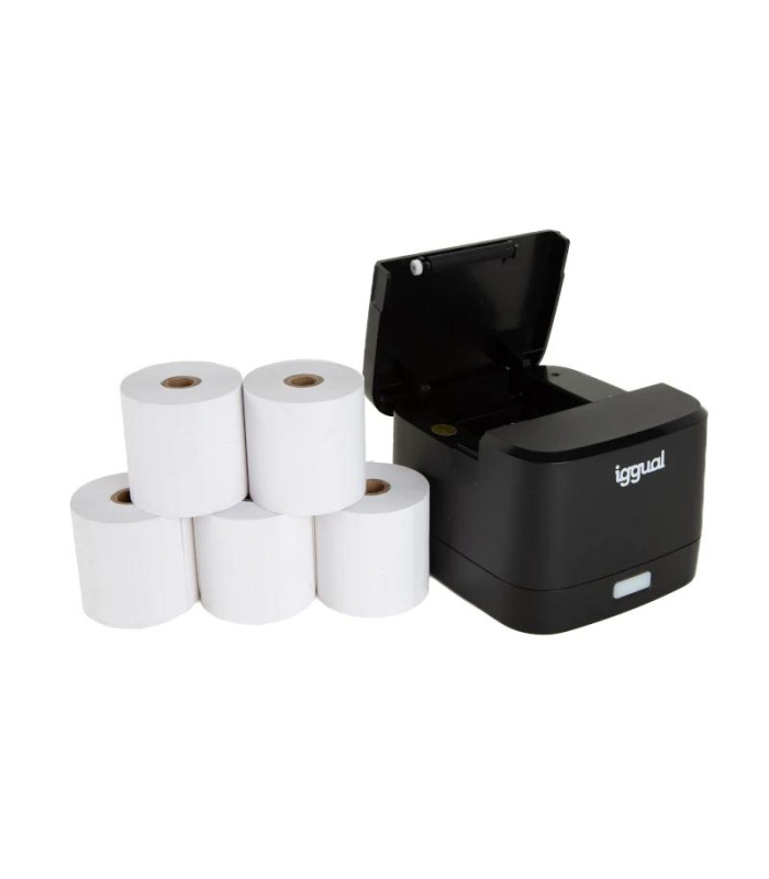 iggual Kit impresora térmica TP EASY 58 + 5 rollos