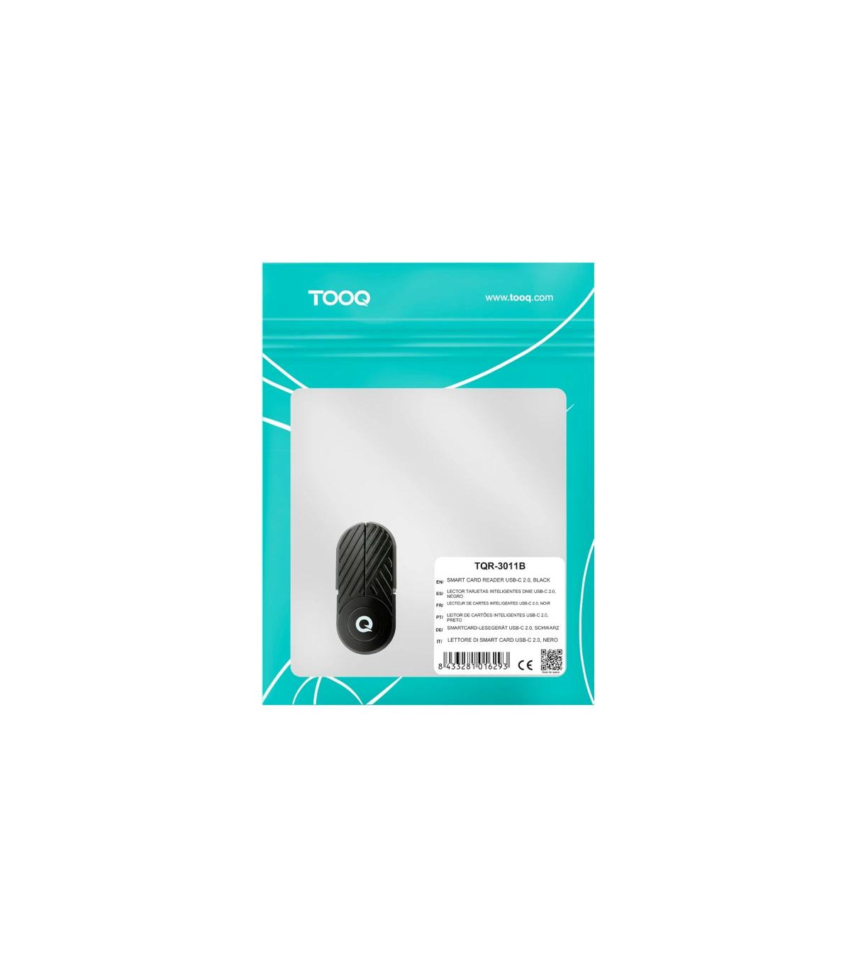 Tooq TQR-3011B Lector DNIe USB-C 2.0 Negro