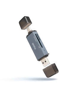 Tooq TQR-3001G Lector USB3.0 (USB-C+USB-A) SD/TF