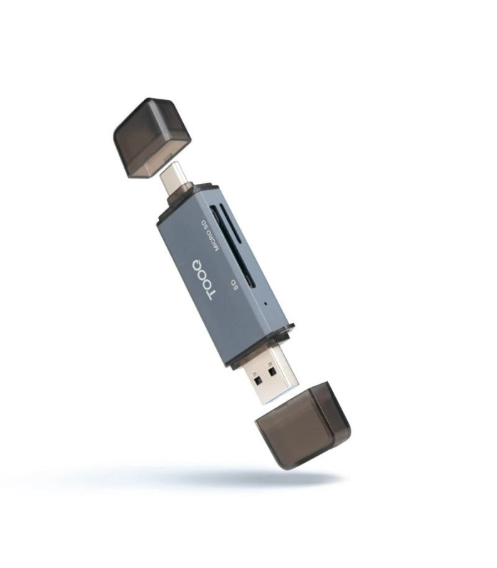 Tooq TQR-3001G Lector USB3.0 (USB-C+USB-A) SD/TF