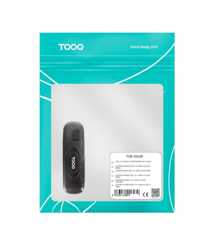 Tooq TQR-3002B Lector tarjetas USB3.0 SD/TF Negro