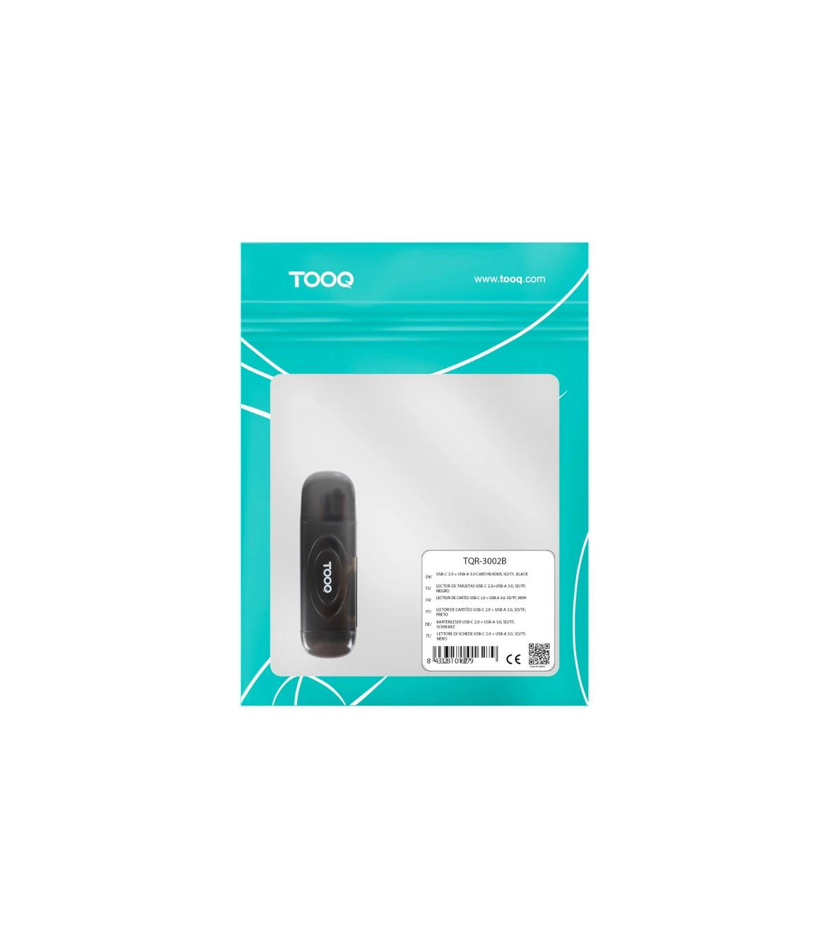 Tooq TQR-3002B Lector tarjetas USB3.0 SD/TF Negro