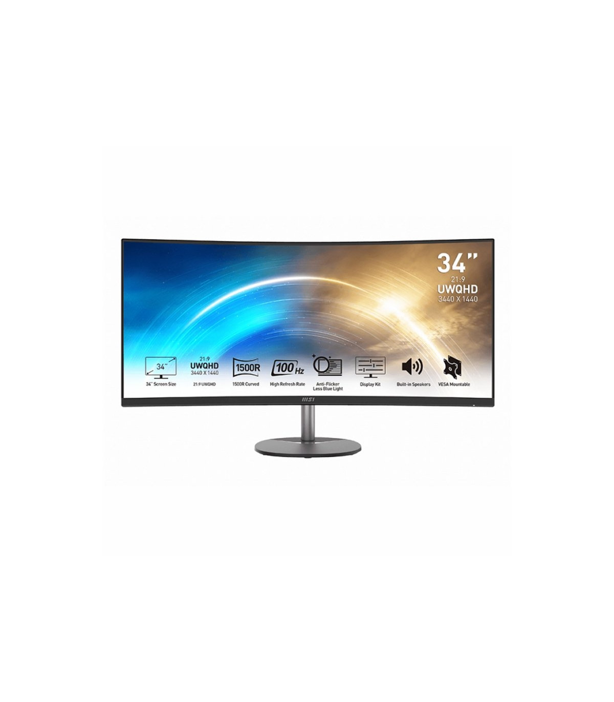MSI MP341CQ Monitor34" UWQHD VGA HDMI MM curv