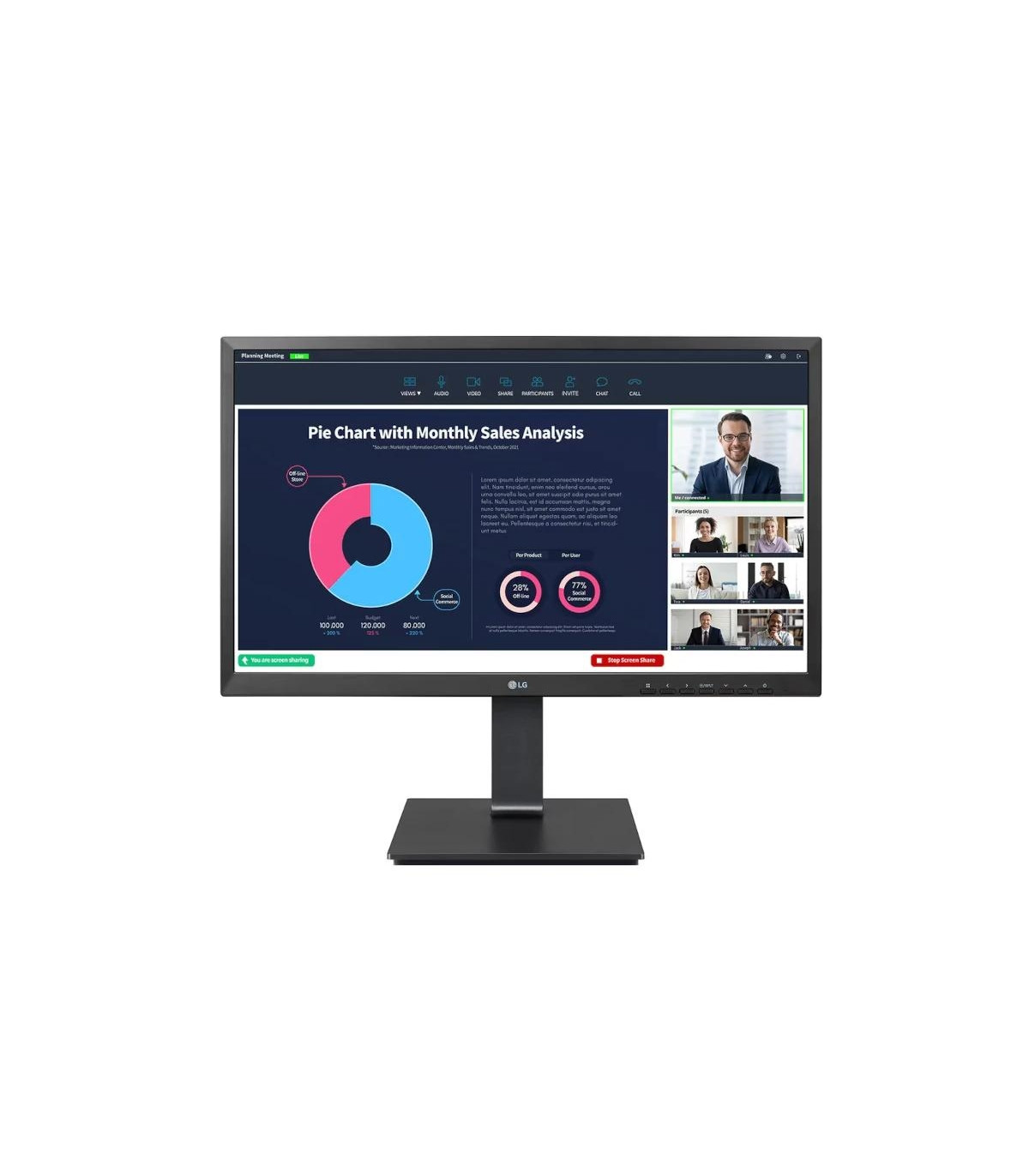 LG 24BP75CP-B Monitor 23.8" RJ45 USBc Webc AA MM