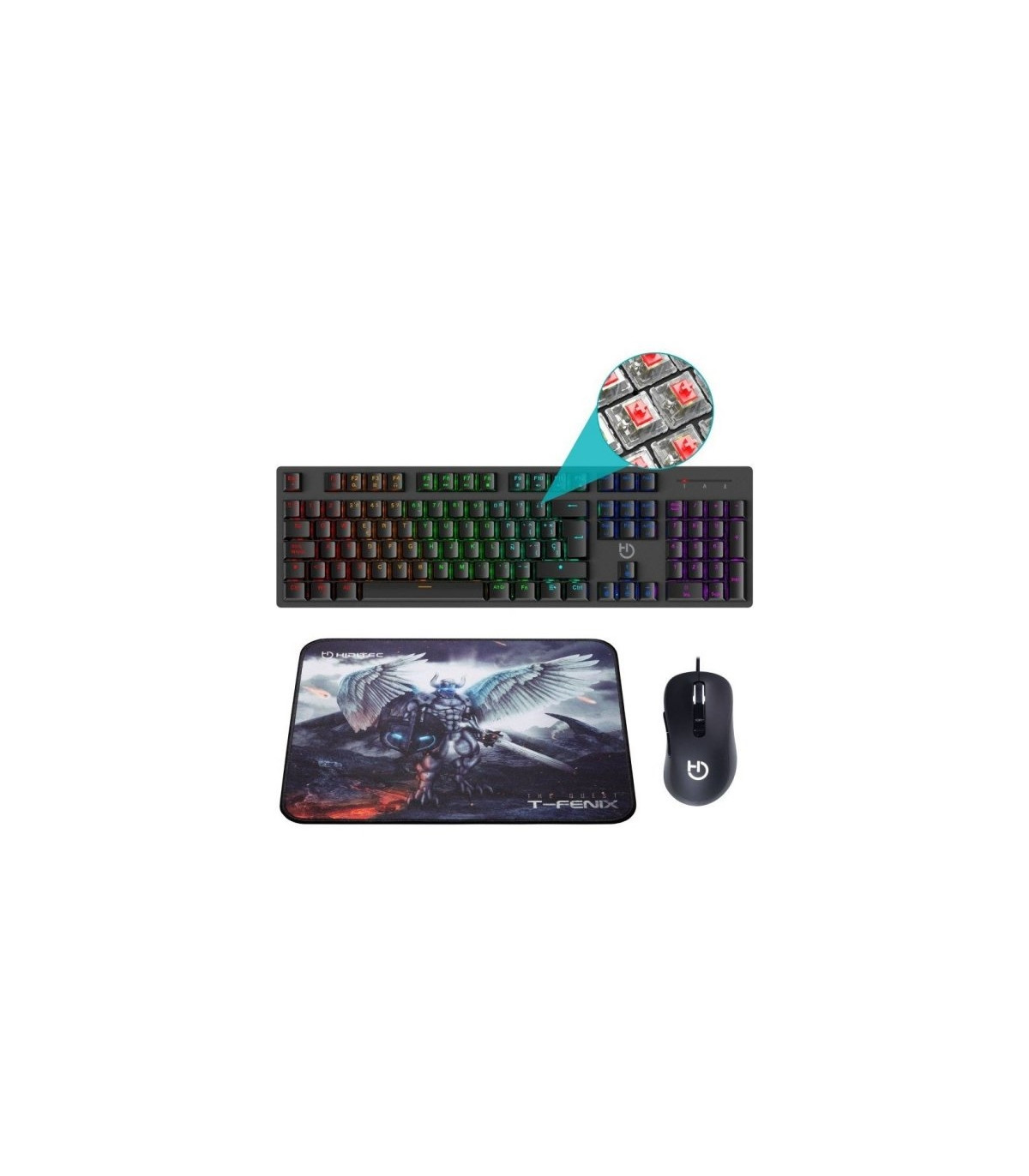 Hiditec Combo Gaming GK400 Tecl+Rat+Alfombrilla