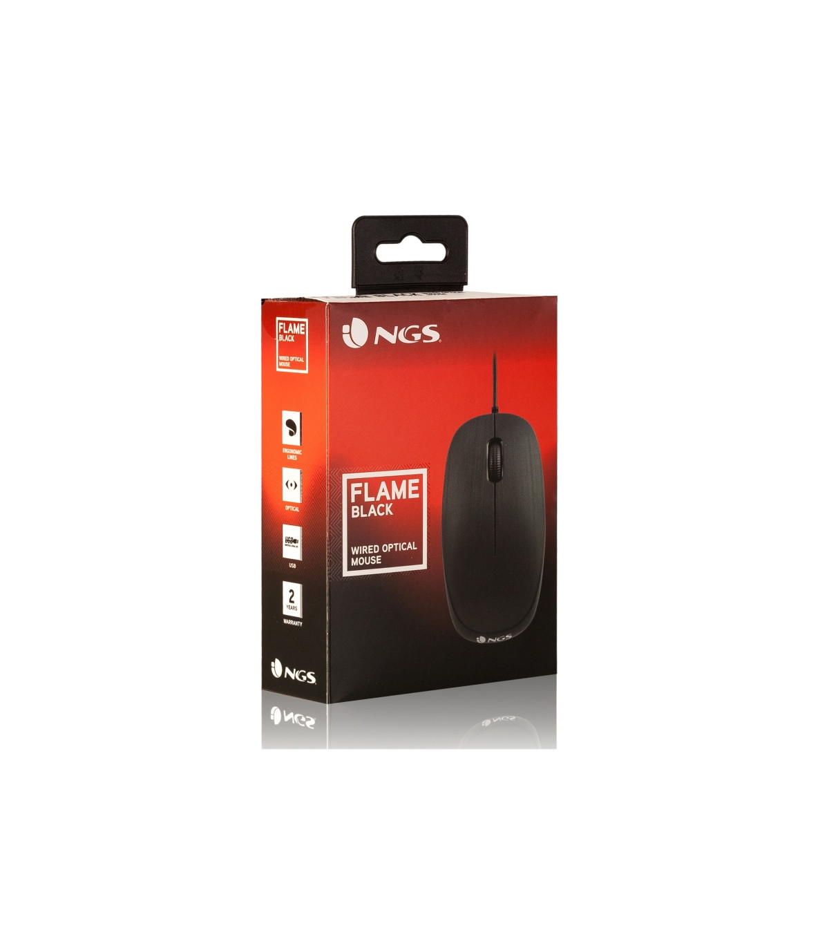 NGS Raton óptico Flame 1000 Dpi Negro