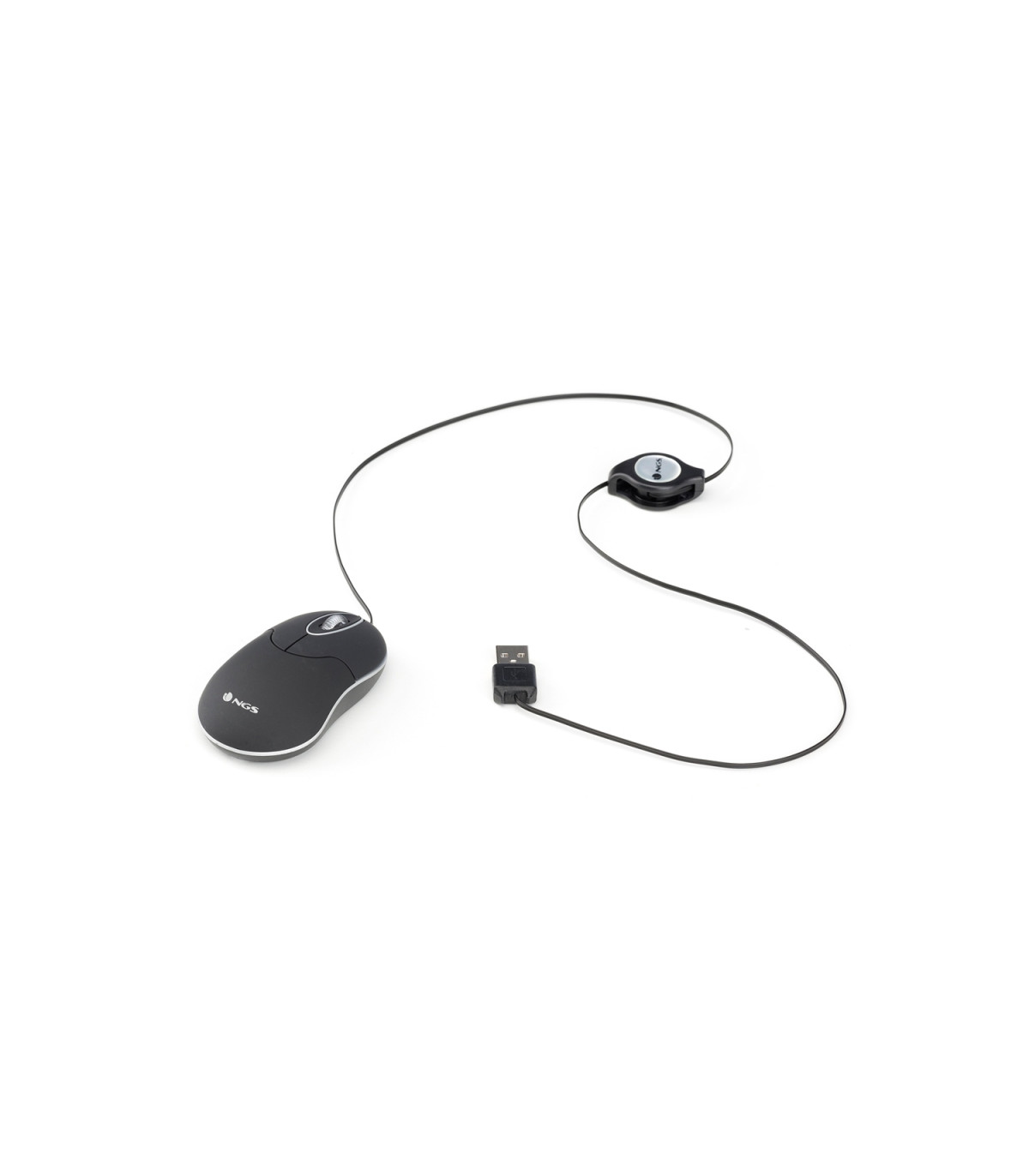 NGS Ratón Retráctil SINBLACK 1000dpi Negro