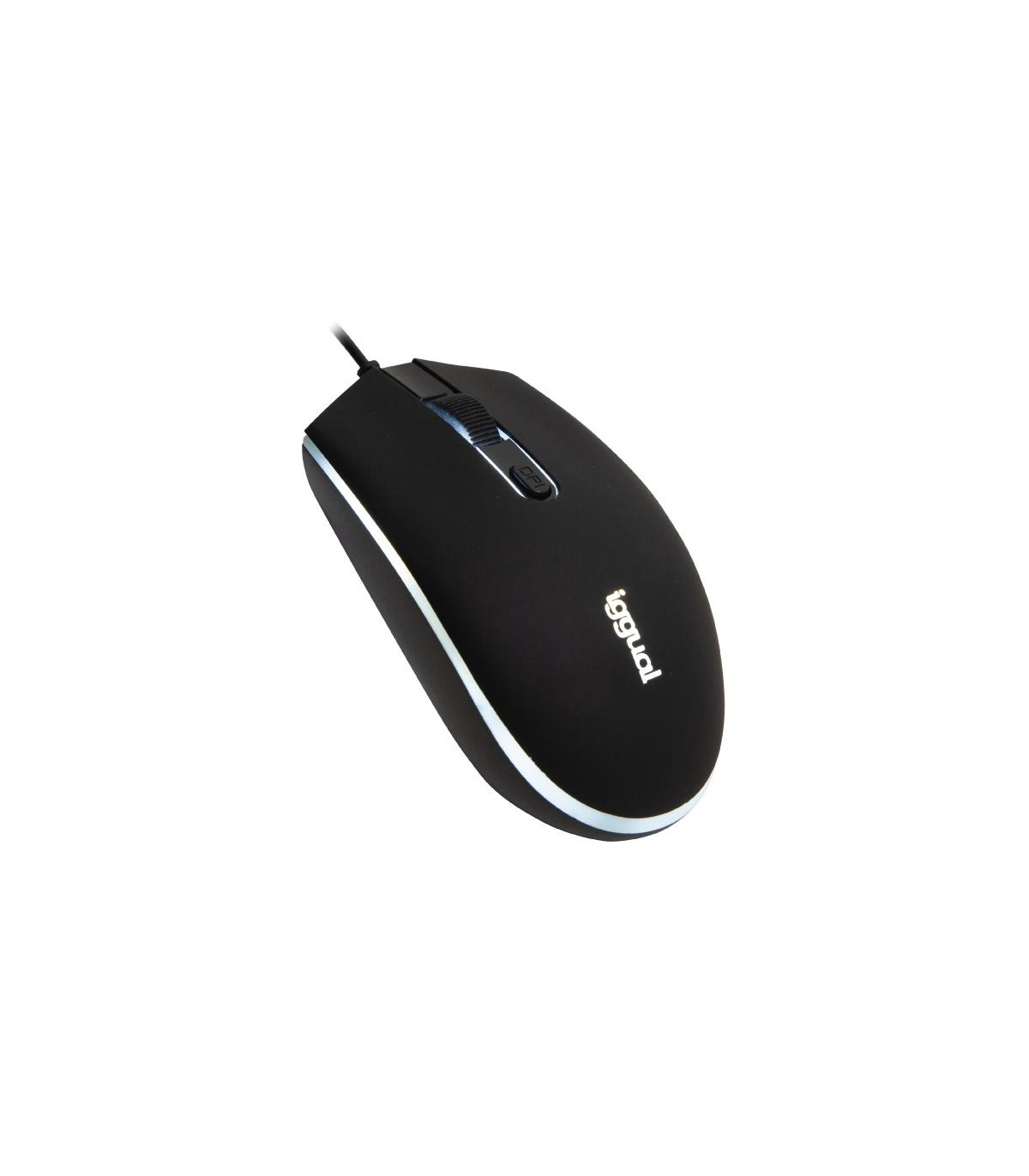 iggual Ratón óptico COM-LED-1600DPI negro