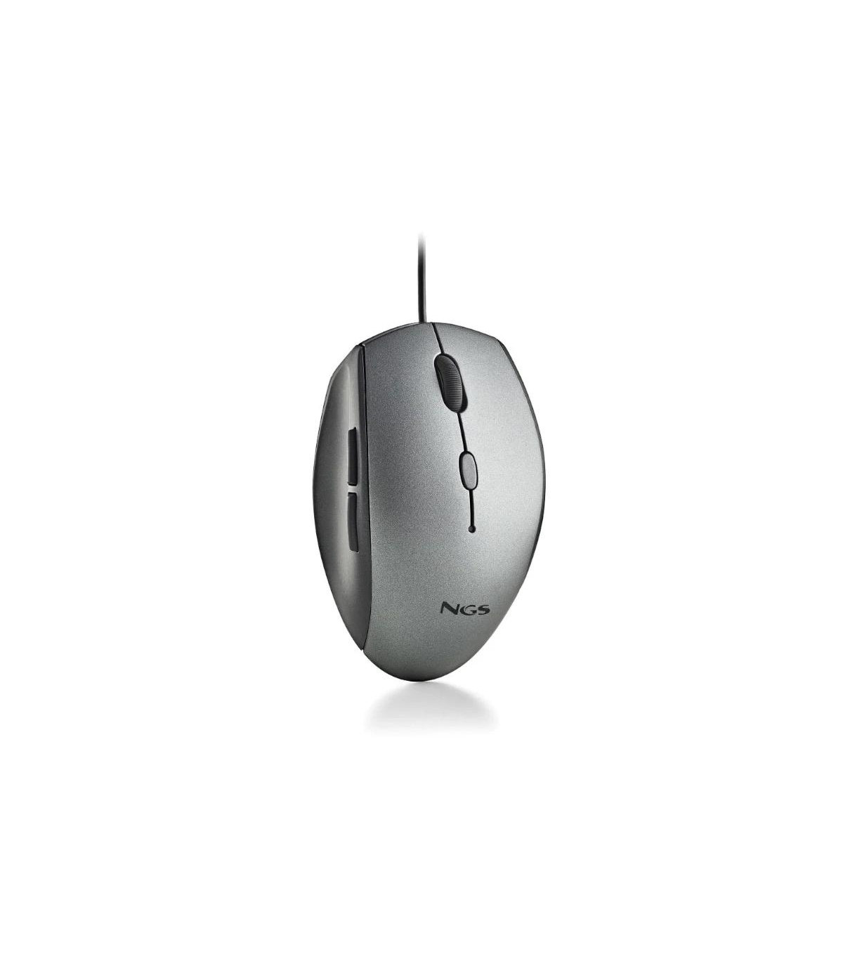 NGS WIRED ERGO SILENT MOUSE + USB TYPE C ADAP GRAY