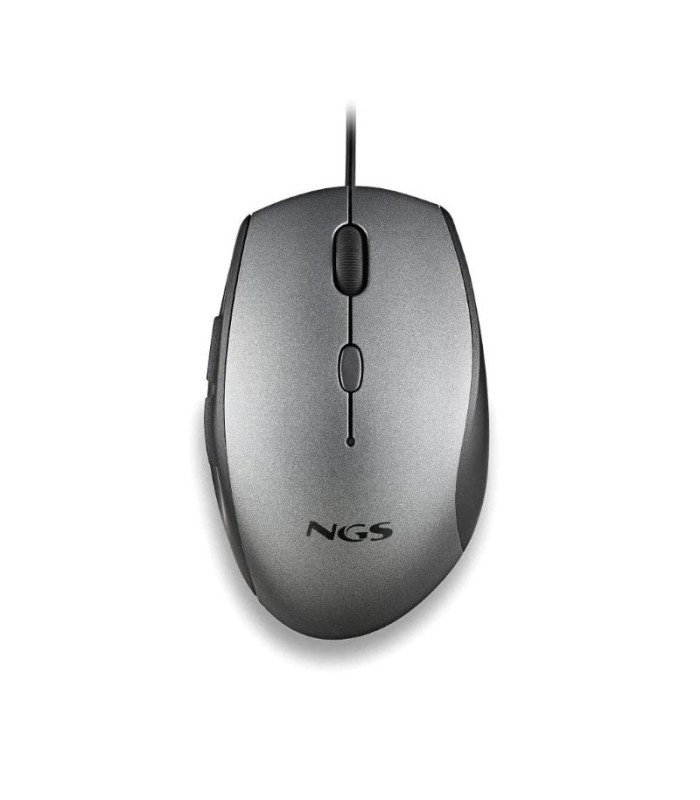 NGS WIRED ERGO SILENT MOUSE + USB TYPE C ADAP GRAY