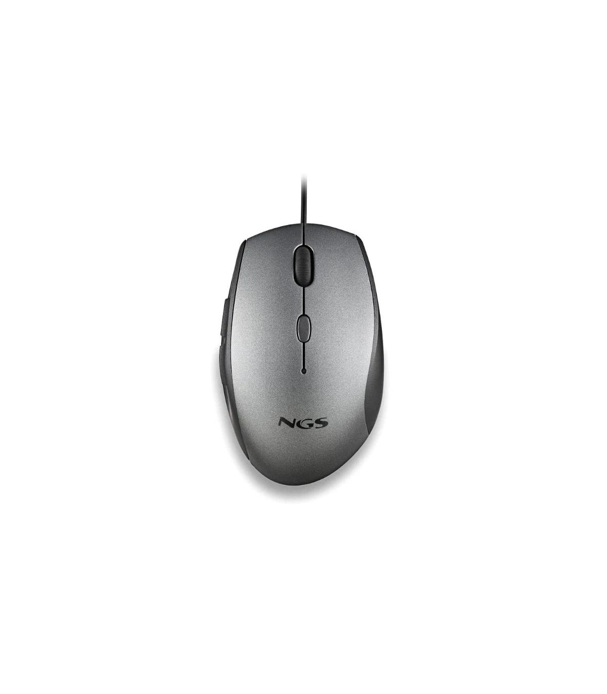 NGS WIRED ERGO SILENT MOUSE + USB TYPE C ADAP GRAY