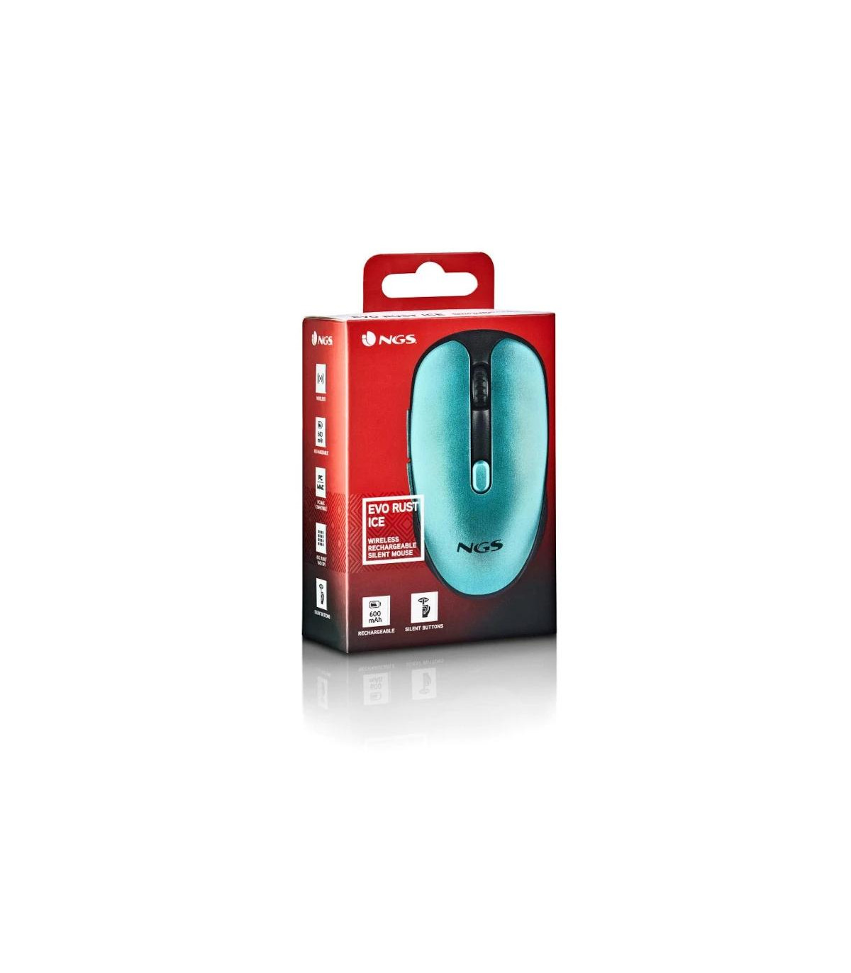 NGS Raton Inalambrico Recargable Silencioso Hielo