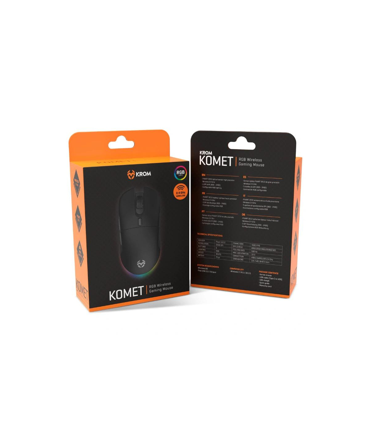 Krom Komet Raton inalambrico Rgb