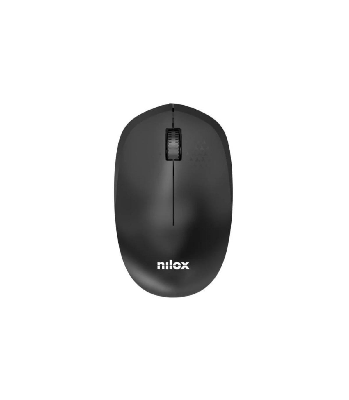 Nilox Ratón Wireless, 1000 DPI, 3 botones, Negro