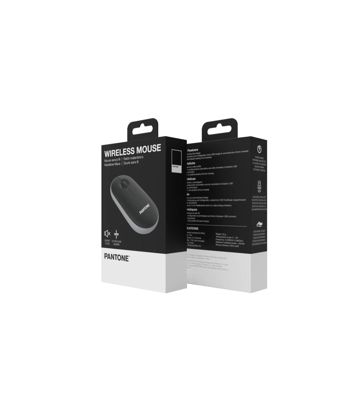 Celly Raton Pantone Inalambrico Negro Click silen.