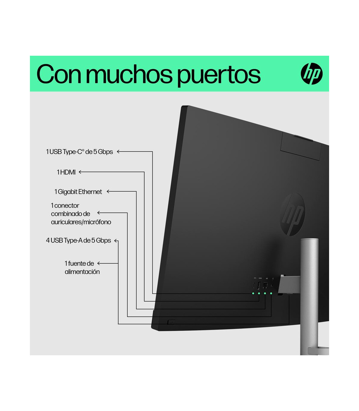 Ordenador all in one hp 24 - cr0110ns r5 - 7520u 16gb ssd 1tb 23.8 pulgadas