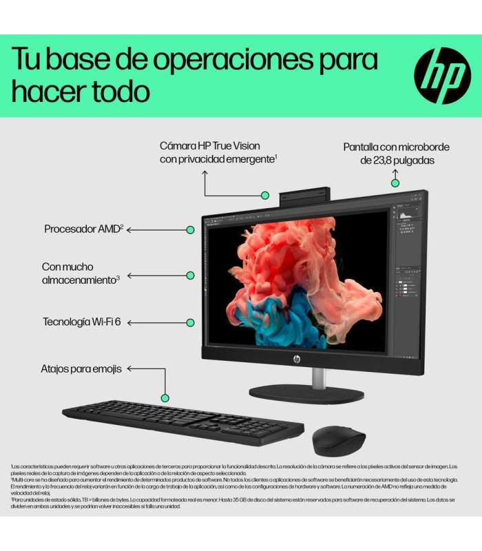 Ordenador all in one hp 24 - cr0110ns r5 - 7520u 16gb ssd 1tb 23.8 pulgadas