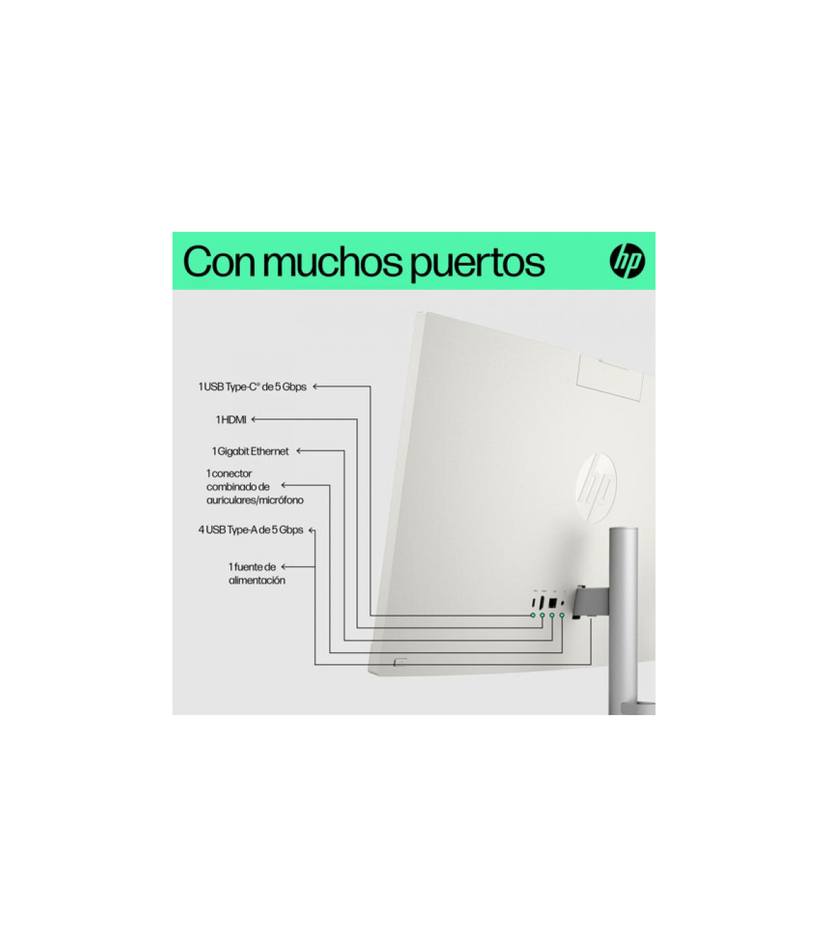 Ordenador all in one hp 24 - cr0159ns i3 - 1315u -  8gb -  ssd 512gb -  23.8 pulgadas -  freedos