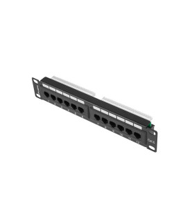 Patch panel lanberg 12 puertos 1u 10 pulgadas cat.6 negro
